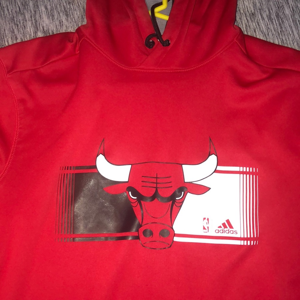 Red and black Chicago bulls jacket, Adidas